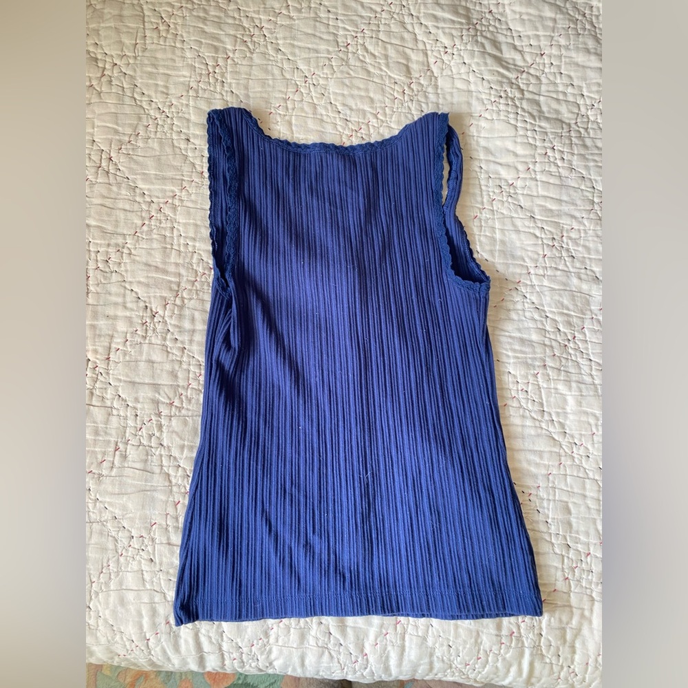 Aerie Blue Ribbed Tank - Picture 4 of 5
